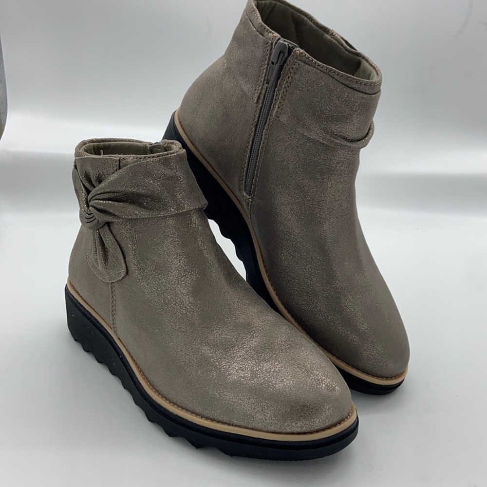 Metallic gold Clarks boots